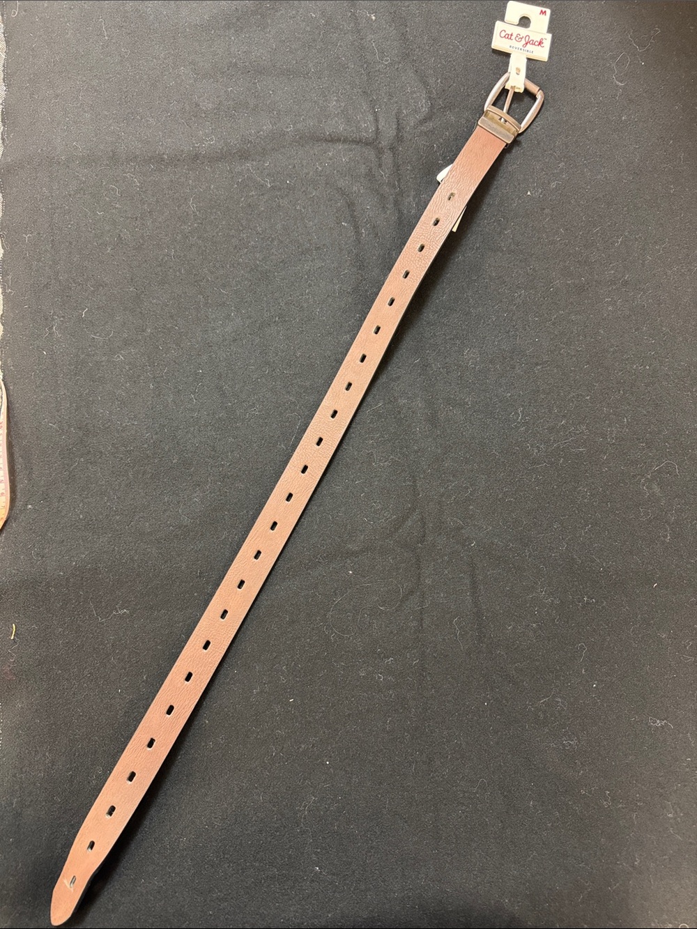 Cat & Jack Brown Leather Boys Belt with Metal Buckle